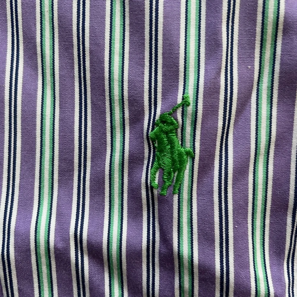 Ralph Lauren Polo Purple and Green Stripe Button Down Collar Shirt - Picture 3 of 3